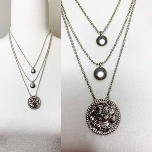 Lucky Brand layered silver pendant necklace